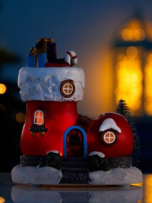 Светодиодная фигура «Волшебный сапожок», 13x11 см, 4 LED, от батареек АААx2, свечение тёплое белое