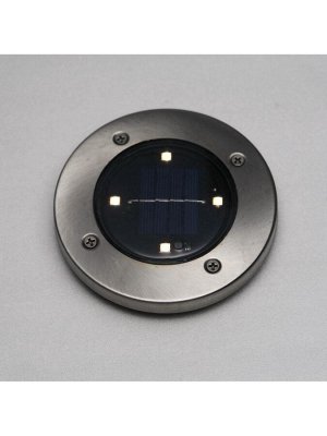 Садовый светильник, уличный, на солнечной батарее, 4 LED, свечение тёплое белое