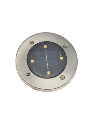 Садовый светильник, уличный, на солнечной батарее, 4 LED, свечение тёплое белое