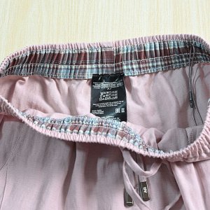 Легкие брюки из хлопка и льна Tencel с эластичной резинкой на талии. розовый