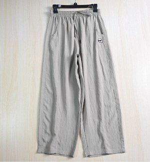 Легкие брюки из хлопка и льна Tencel с эластичной резинкой на талии, хаки