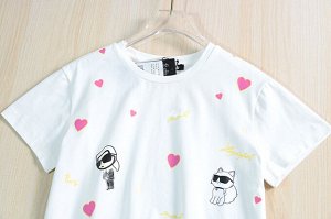 Женская футболка из хлопка с круглым вырезом и коротким рукавом, черная