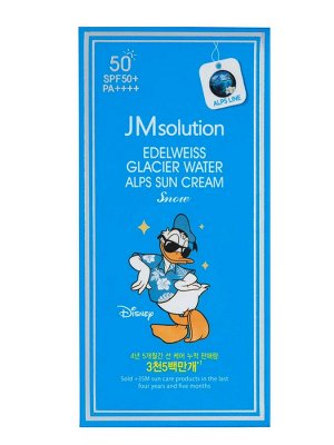 Jmsolution Охлаждающий солнцезащитный крем / Edelweiss Glacier Water Alps Moist Suncream Snow SPF50+/PA++++ Disney Donald Duck, 50 мл