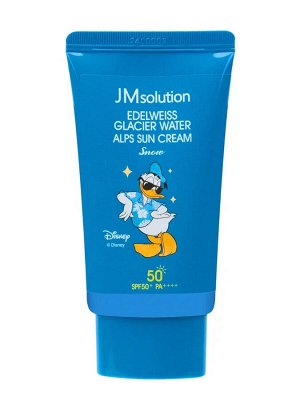 Jmsolution Охлаждающий солнцезащитный крем / Edelweiss Glacier Water Alps Moist Suncream Snow SPF50+/PA++++ Disney Donald Duck, 50 мл