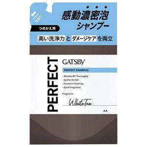 Мужской шампунь "Gatsby Perfect Shampoo" для двойной очистки кожи головы и удаления укладочных средств (аромат белого чая) 300 мл, мягкая упаковка