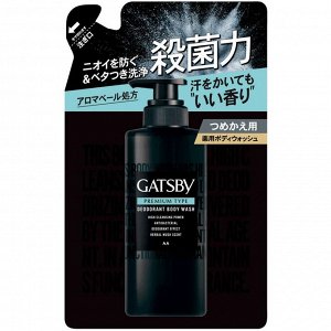 Мужское жидкое мыло "Gatsby Premium Type" для глубокого очищения, нейтрализации неприятного запаха с антибактериальным эффектом (аромат трав и мускуса) 320 мл, мягкая упаковка