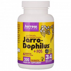 Jarrow Formulas, Jarro-Dophilus + ФОС, 3,4 млрд, 200 капсул