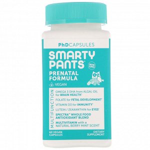 SmartyPants, PhD Capsules, пренатальная формула, 60 растительных капсул