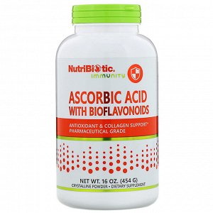 NutriBiotic, Immunity, аскорбиновая кислота с биофлавоноидами, 454 г (16 унций)