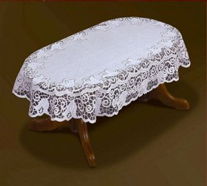Скатерть овальная, 140 см х 220 см, белоснежная