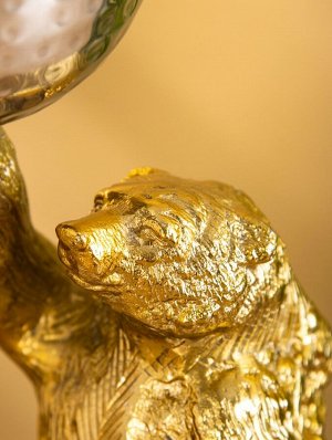 Сувенир с чашей "Медведь" 14,5х13х23 см, алюминий