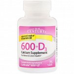 21st Century, 600+D3, Calcium Supplement, 75 Tablets