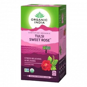 Organic India Tulsi Sweet Rose Tea /Органик Индия чай из сладкой розы и Тулси, 25 Чайные пакетики