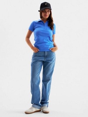 Футболка поло женская MINAKU REGULAR FIT: васильковая