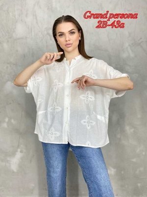 Женская блузка. Ткань: хлопок Размеры : 3XL(50-52),4XL(52-54),5XL(54-56),6XL(56-58), 7XL(58-60)