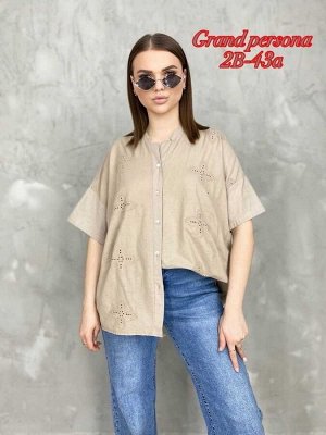Женская блузка. Ткань: хлопок Размеры : 3XL(50-52),4XL(52-54),5XL(54-56),6XL(56-58), 7XL(58-60)
