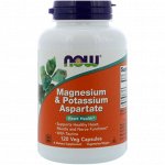 Now Foods, Калия и магния аспарагинат, 120 капсул