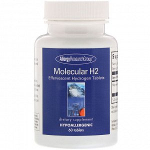 Allergy Research Group, Molecular H2, шипучие таблетки водорода, 60 таблеток