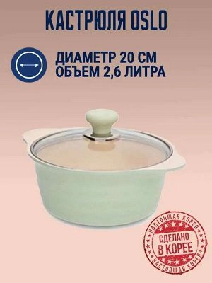 Кастрюля с крышкой 20 см (2,6 л.) HERB IH для индукционных плит керамическое покрытие