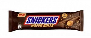 Коробка 12 шт Вафелные трубочки Snickers Wafer Rolls 22.5