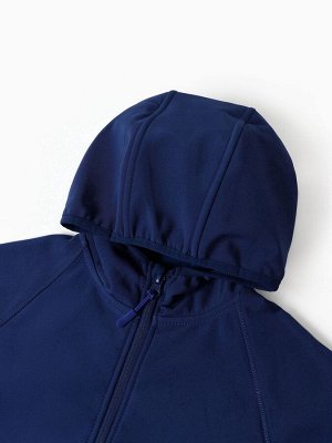 Ветровка демисезонная для мальчиков MINAKU из Softshell на флисе, непромокаемая, тёмно-синяя.