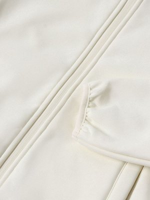 Ветровка демисезонная для девочек MINAKU из Softshell на флисе, непромокаемая, светло-серая.