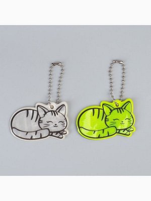 Светоотражающий элемент «Кошечка», двусторонний, 5.5x3.7 см, МИКС