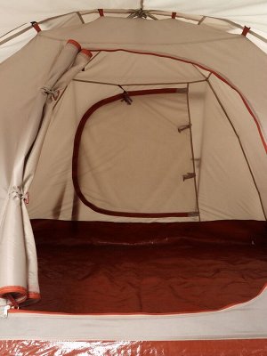 Палатка туристическая 3-местная maclay katun ume cool 3, 345x210x130 см, трекинговая, двухслойная, с тамбуром, бежевая