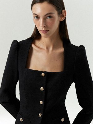Твидовый жакет с квадратным вырезом, ML821/camadi