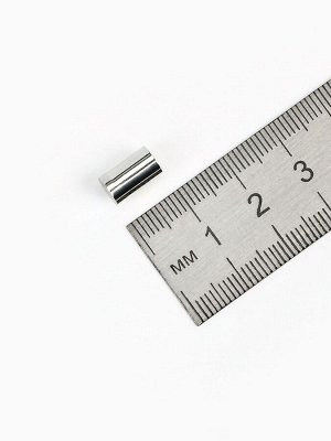 Замок-концевик магнитный, L=20мм, вн.D=6мм, (набор 5шт), цвет серебро