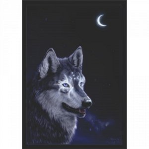 Наклейка Волк и луна. Вариант 5