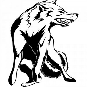 Волк с оскалом