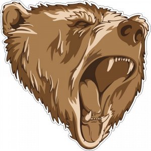 Наклейка Рычащий медведь