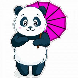 Наклейка Панда с зонтиком