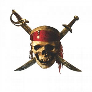 Наклейка Череп. Пираты корибского моря