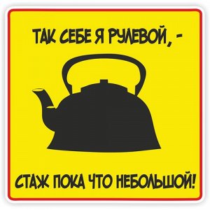 Наклейка Так себе я рулевой, - стаж пока что небольшой!