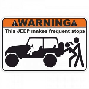 Наклейка WARNING This JEEP makes frequent stops