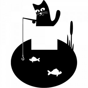 Котик рыбачит