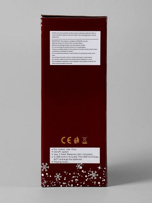 Светодиодная фигура фонарь «Снеговик», 21x8.5x8.5 см, от батареек AAAx3, свечение тёплое белое