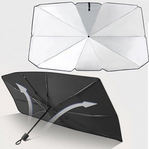 Шторка-зонт солнцезащитная Carfort на лобовое стекло, 65*125cm, металлик, малый
