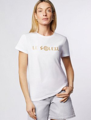 Футболка из 100% хлопка с авторским принтом. белый_le_soleil