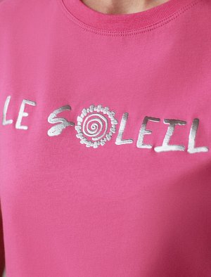 Футболка из 100% хлопка с авторским принтом. розовая фуксия_le_soleil