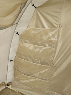 Палатка туристическая 3-местная maclay turgoyak cool 3, 380x210x170 см, кемпинговая, двухслойная, с тамбуром, бежевая
