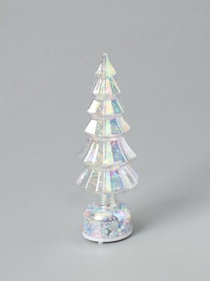 Фигура светодиодная «Ёлочка блестящая», 4 LED, 14.5x5.5 см, от батареек AG13x3, свечение тёплое белое