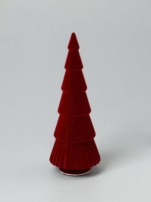 Фигура светодиодная «Ёлка красная бархатная», 5 LED, 23 см, от батареек AG13x3, свечение тёплое белое