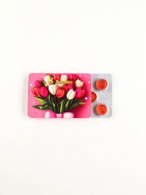 Леденцы в блистере «С 8 Марта», со вкусом клубника со сливками, 16 г