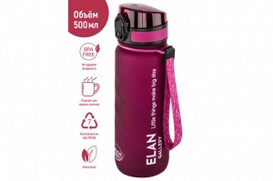 Бутылка для воды 500 мл "Style Matte" с углублениями для пальцев, бургундия