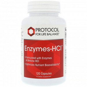 Protocol for Life Balance, Enzymes-HCI, 120 капсул