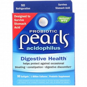 Nature's Way, Probiotic Pearls Acidophilus, 90 мягких желатиновых капсул