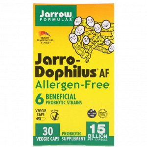 Jarrow Formulas, Jarro-Dophilus AF, Гипоаллергенный, 15 млрд, 30 вегетарианских капсул